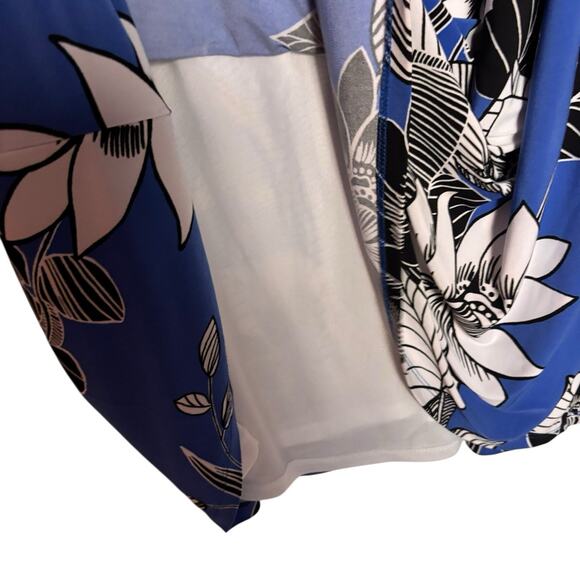 Kasper Plus Size 2X Blue Floral Lined Sheath Dress EUC - Picture 4 of 8